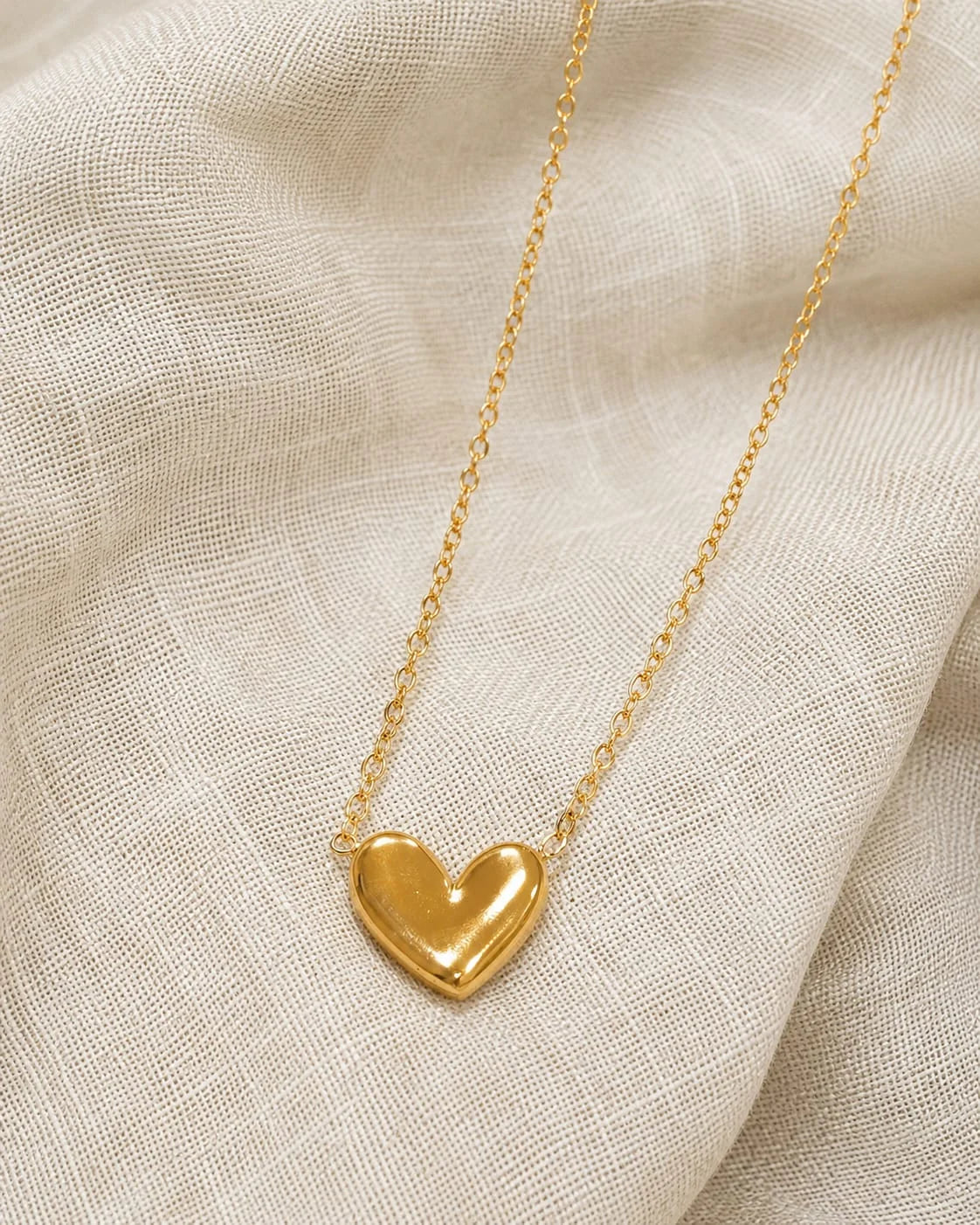 Gold Plated Heart Pendant Chain