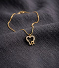 Gold Plated Star and Heart Themed Pendant Chain