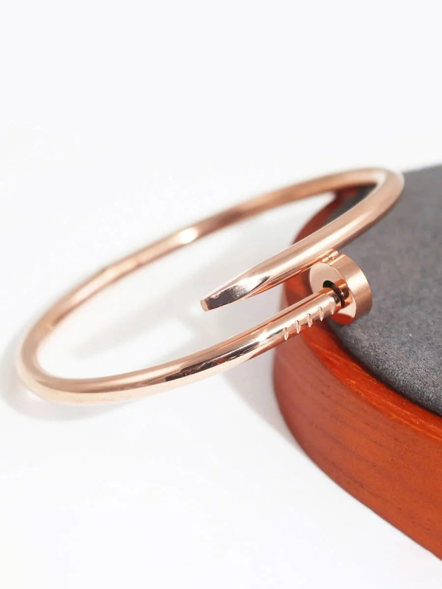 Rose Gold Plated Nail Bracelet