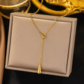 Gold Plated Tear Drop Pendant Chain