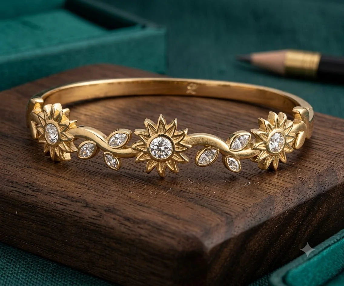 Gold Plated Flower Bracelet