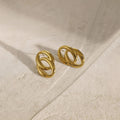 Gold Plated Oval Shaped Party Wear Earrings