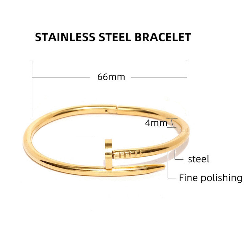 Gold Plated Nail Bracelet