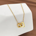 Gold Plated Dual Heart Themed Pendant Chain