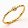 Gold Plated AD Studded Bracelet