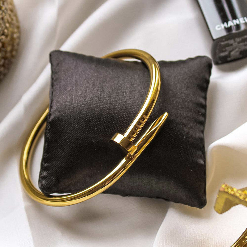 Gold Plated Nail Bracelet
