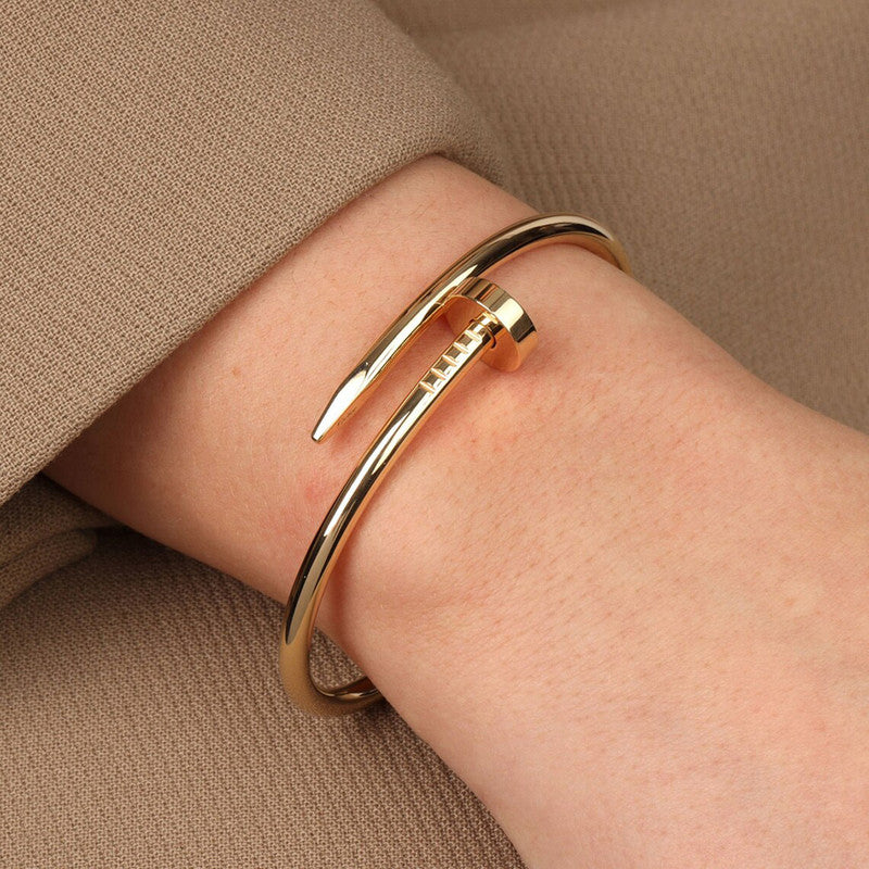 Gold Plated Nail Bracelet