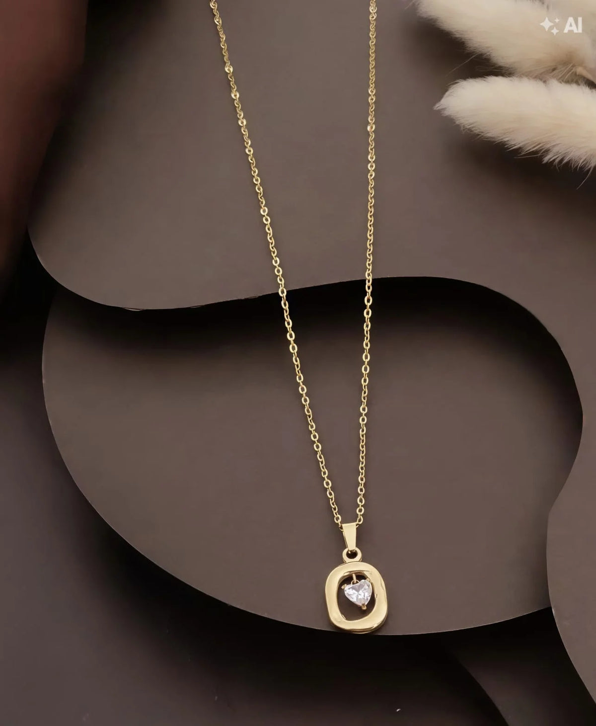 Gold Plated Heart Pendant Chain