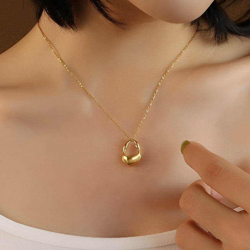Gold Plated Contemporary Pendant Chain