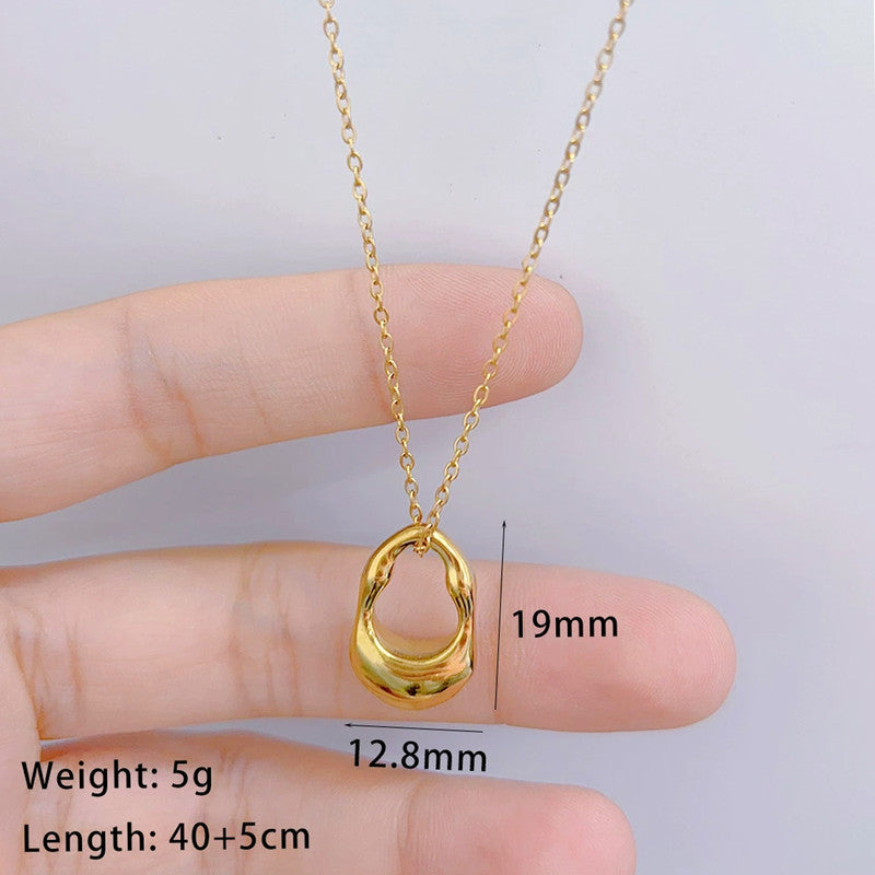 Gold Plated Contemporary Pendant Chain