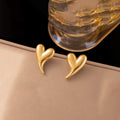 Gold Plated Heart Stud Earrings