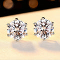 Silver Plated American Diamond Solitaire Studs