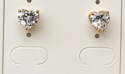 Gold Plated American Diamond Solitaire Studs