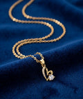 Gold Plated Heart themed Stone Pendant Chain