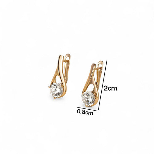 Gold Plated AD Studded Contemporary Earrings