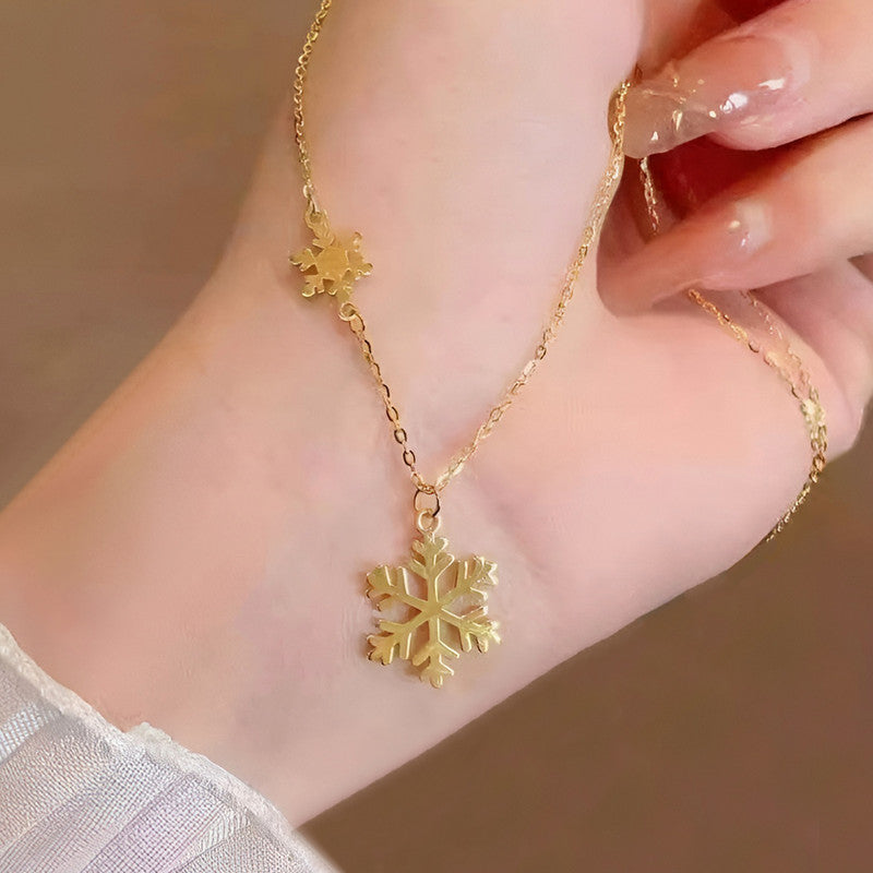 Gold Plated Snowflake Pendant Chain