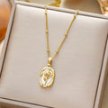 Gold Plated Rose Themed Contemporary Pendant Chain