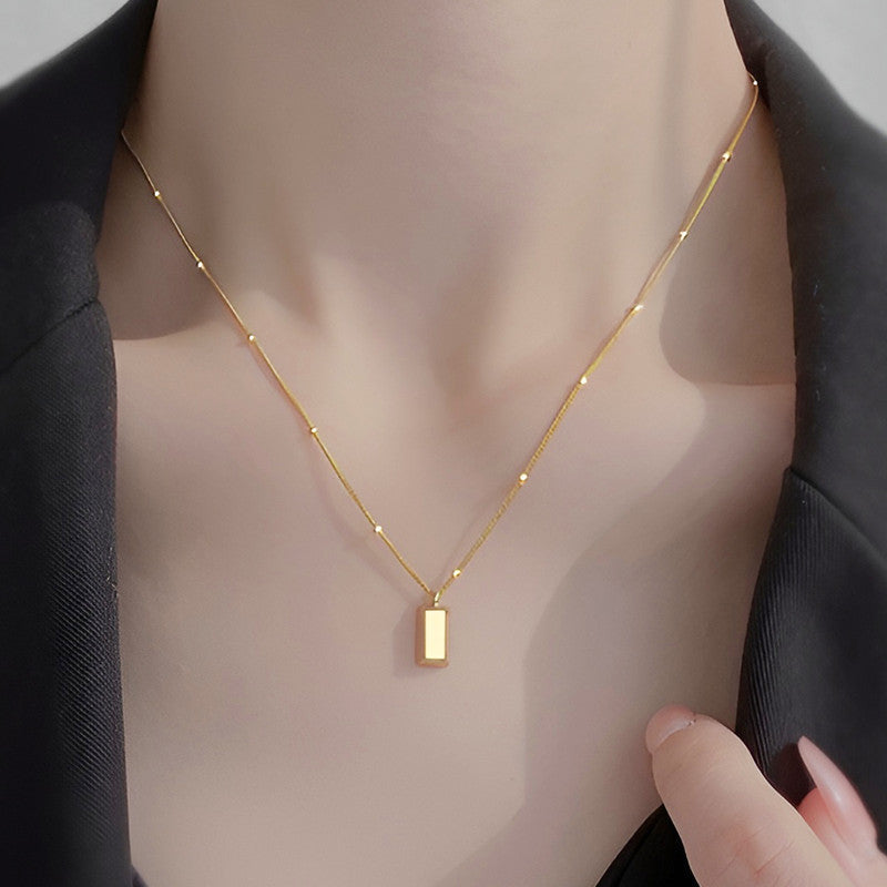 Gold Plated Rectangular Pendant Chain