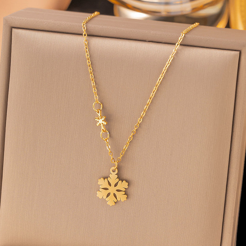 Gold Plated Snowflake Pendant Chain
