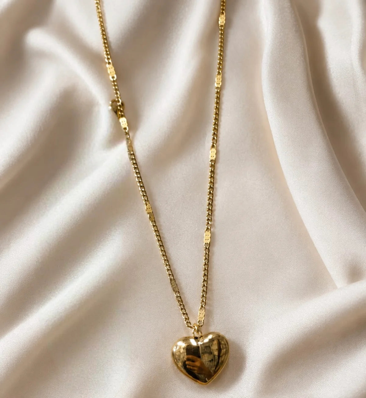 Gold Plated Heart Pendant Chain