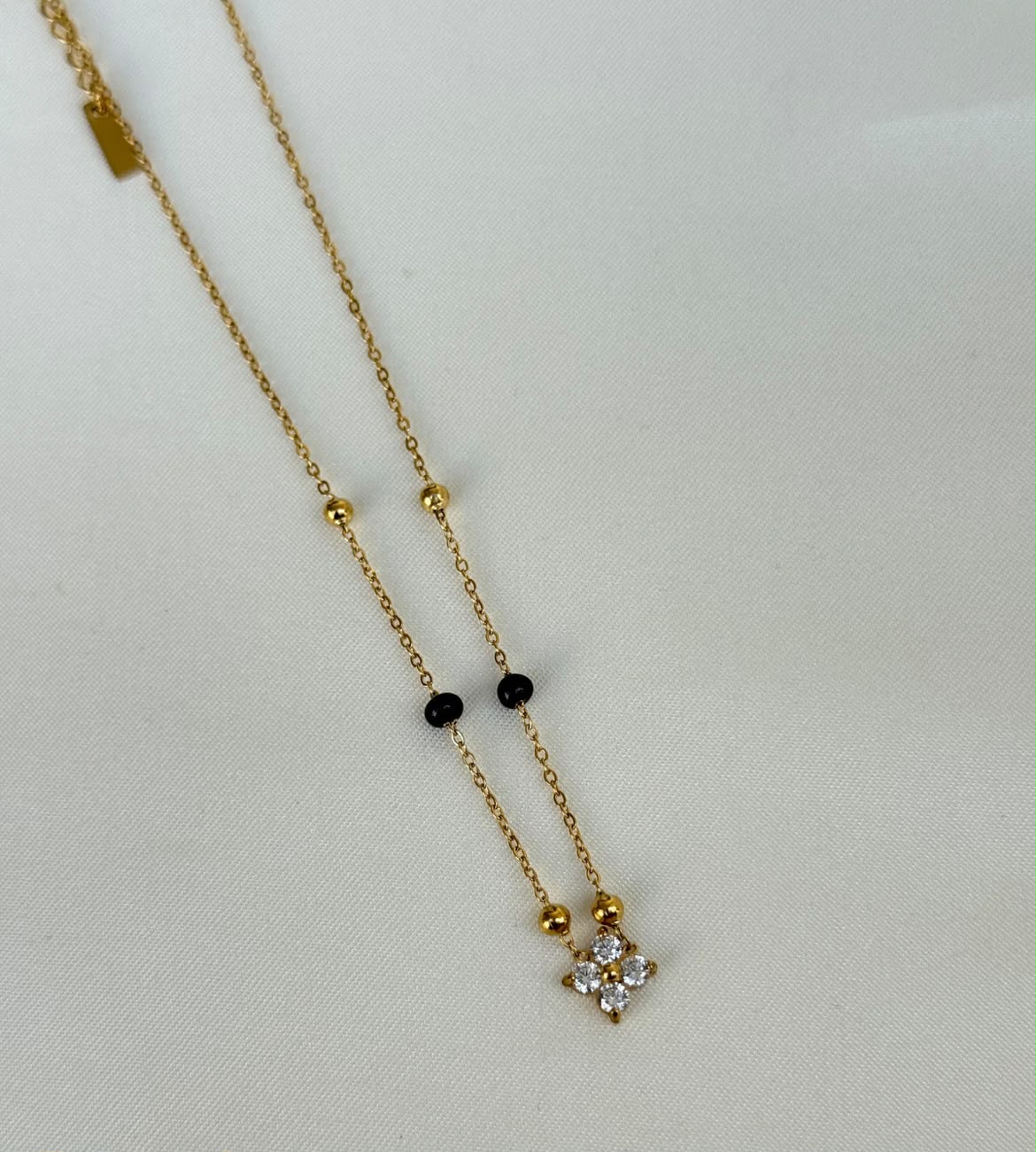 Gold Plated Flower Pendant Mangalsutra