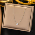 Silver Plated Hexagon Stone Pendant Chain