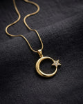 Gold Plated Star and Circle Pendant Chain